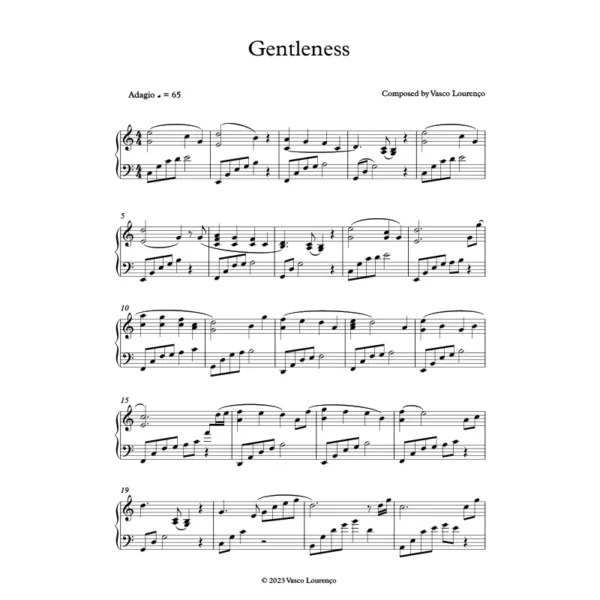 Gentleness (Sheet Music) by Vasco Lourenço - Musical Wanderings